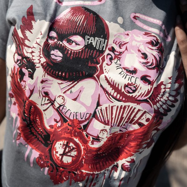 'Saints & Sacrifices' Crop Top- Grey