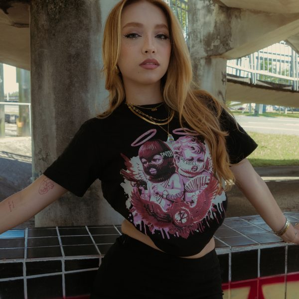 'Saints & Sacrifices' Crop Top- Black