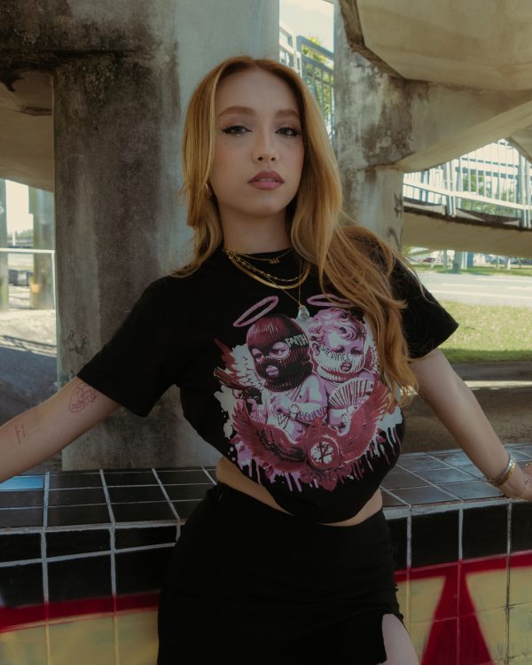 'Saints & Sacrifices' Crop Top- Black