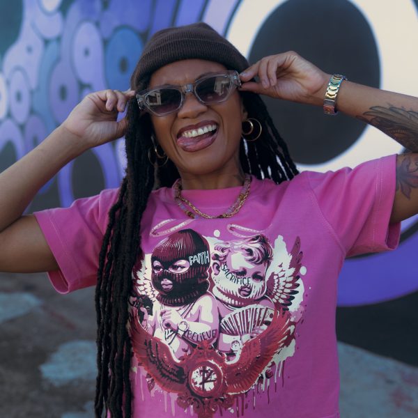 'Saints & Sacrifices' Crop top- Pink