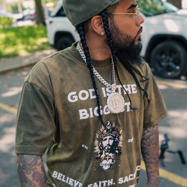 'Saved Sinner' Tee- Vintage Olive