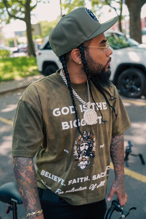 'Saved Sinner' Tee- Vintage Olive