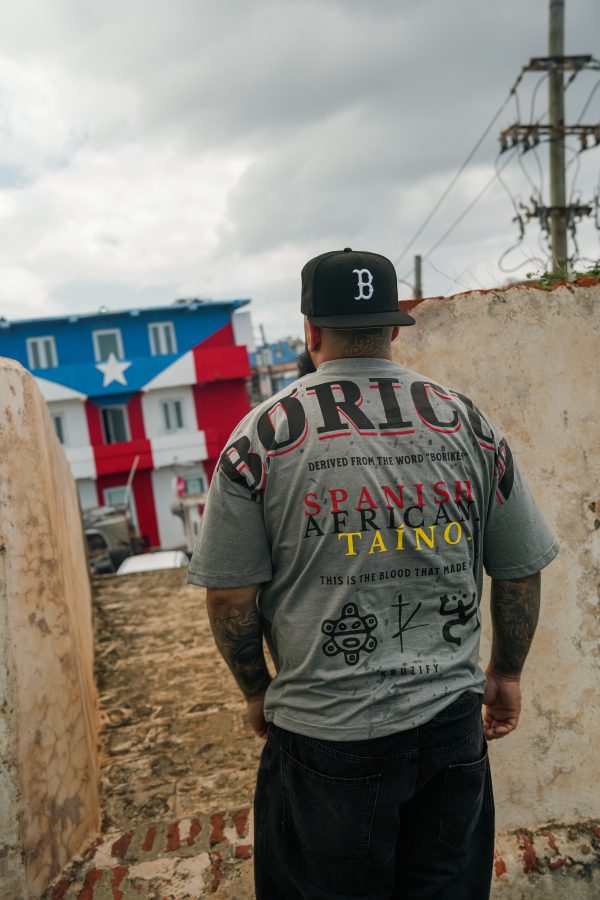 'BORICUA' Tee- Concrete Grey