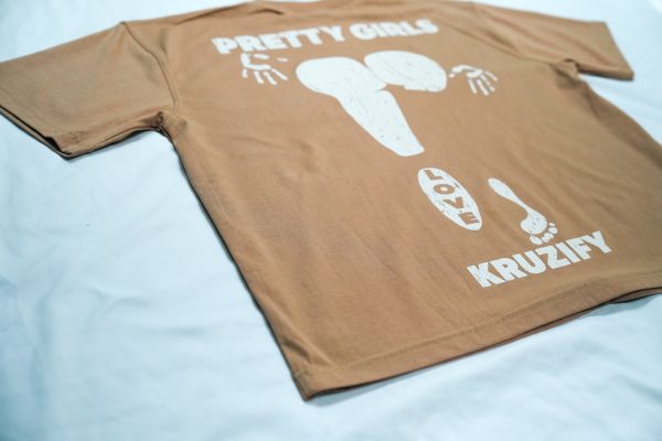 'PRETTY GIRLS LOVE KZFY' Tee- Mocha Nude