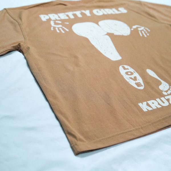 'PRETTY GIRLS LOVE KZFY' Tee- Mocha Nude