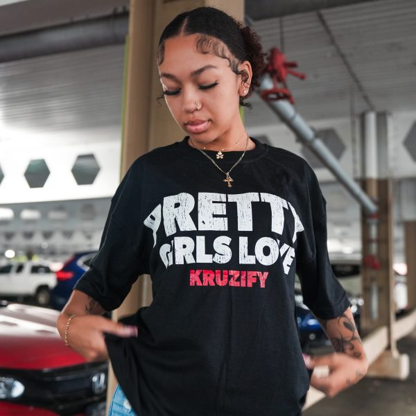 'PRETTY GIRLS LOVE KZFY' Tee- Black