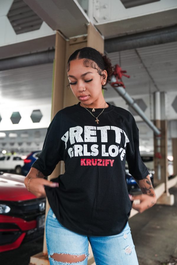 'PRETTY GIRLS LOVE KZFY' Tee- Black
