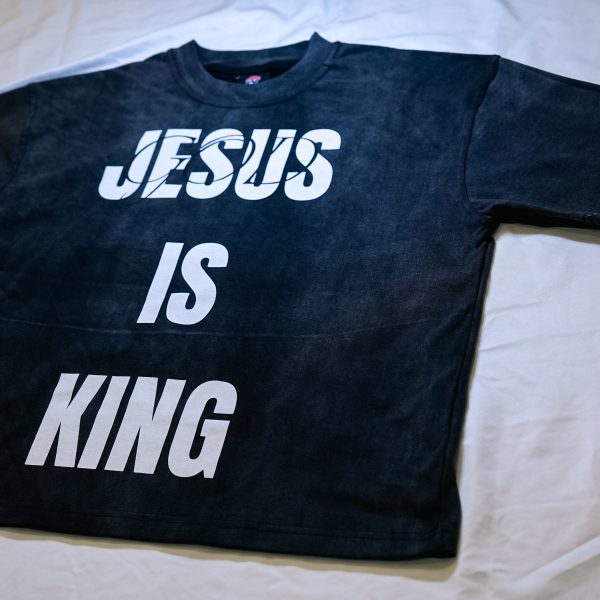 'JESUS IS KING' Tee- Vintage Black